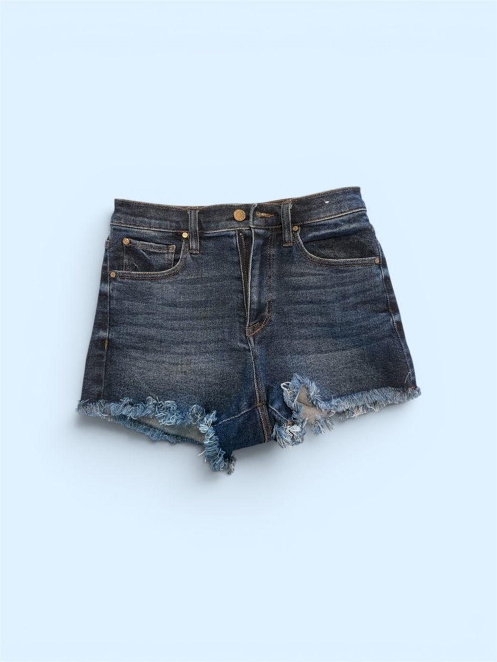 Celebrity Pink Dark Blue Distressed Denim Cutoff Shorts